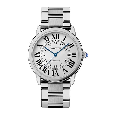 mens silver cartier watch|stainless steel cartier watch women.